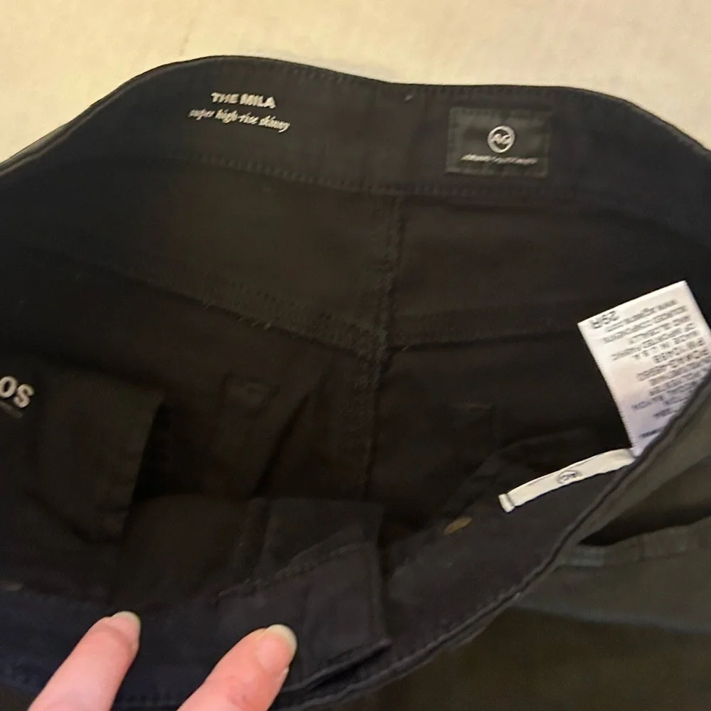 AGA Adriano Goldschmied The Mila super high rise skinny black jeans‎ Sz-29R. Y5